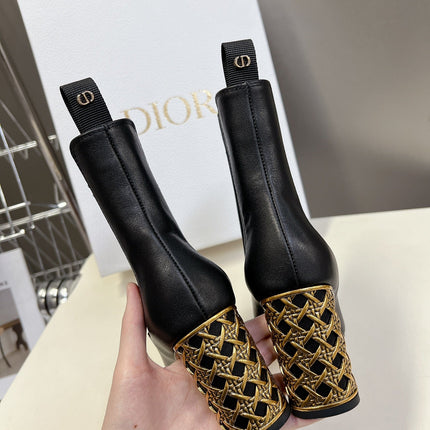 ICON HEELED ANKLE BOOT BLACK CALFSKIN 8 CM