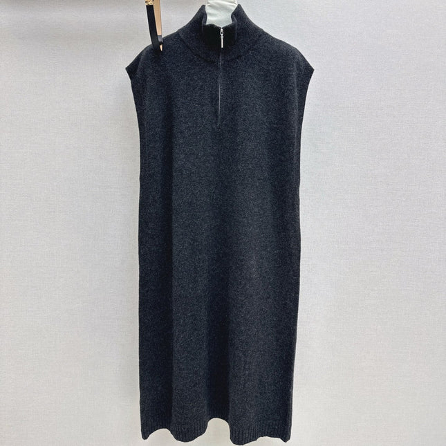 HERMES 25S SLEEVELESS CREW-NECK KNIT DRESS 306