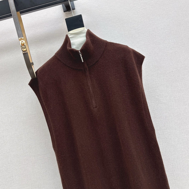 HERMES 25S SLEEVELESS CREW-NECK KNIT DRESS 313