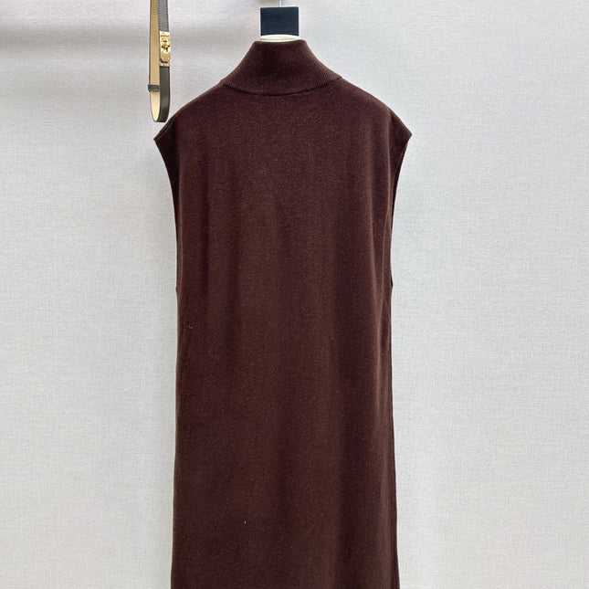 HERMES 25S SLEEVELESS CREW-NECK KNIT DRESS 313