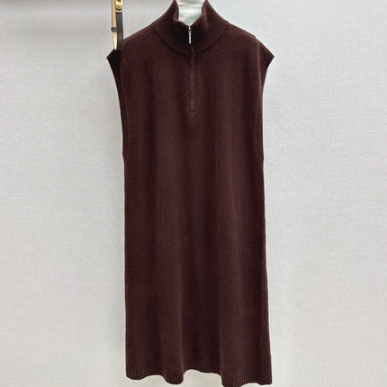 HERMES 25S SLEEVELESS CREW-NECK KNIT DRESS 313