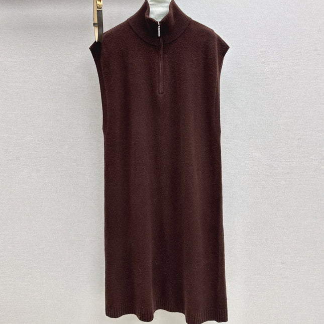 HERMES 25S SLEEVELESS CREW-NECK KNIT DRESS 313