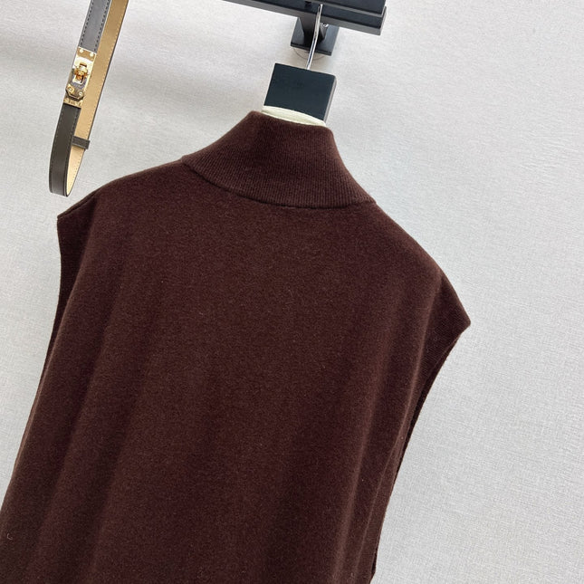 HERMES 25S SLEEVELESS CREW-NECK KNIT DRESS 313