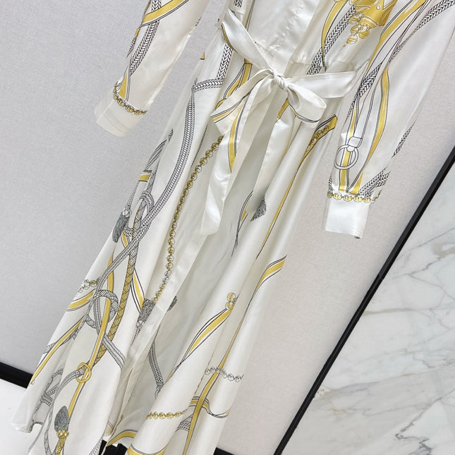 HERMES 25S LONG SILK DRESS 043