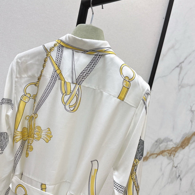 HERMES 25S LONG SILK DRESS 043