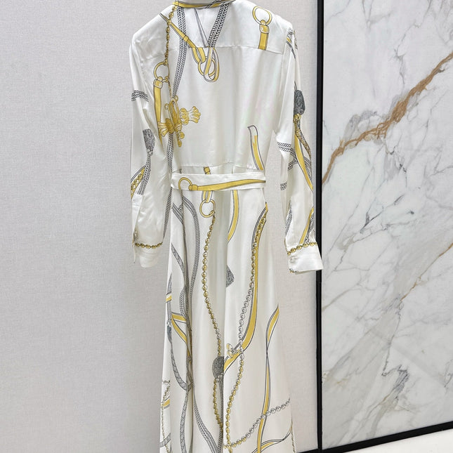 HERMES 25S LONG SILK DRESS 043