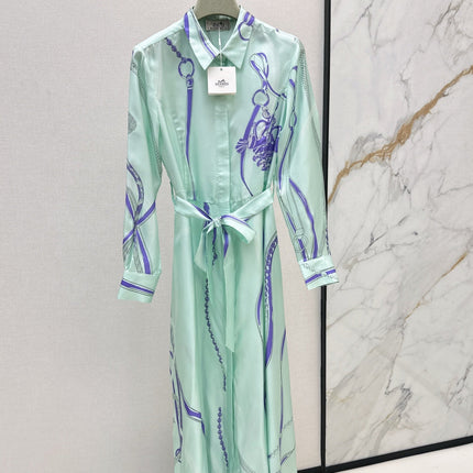 HERMES 25S LONG SILK DRESS 022