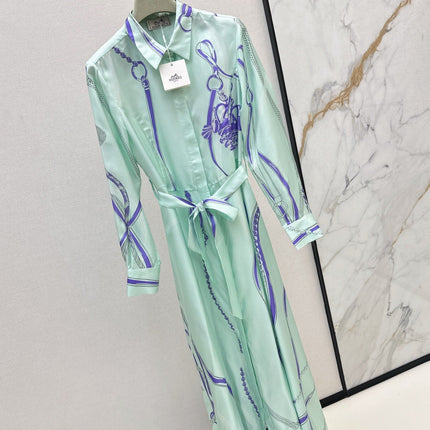 HERMES 25S LONG SILK DRESS 022