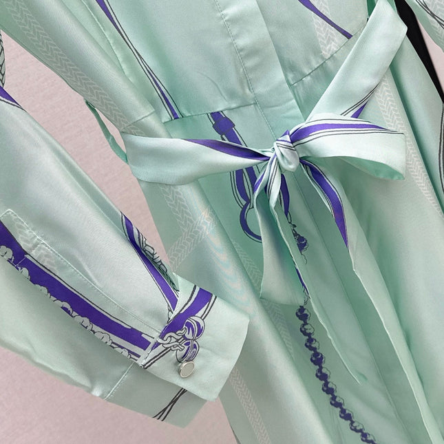 HERMES 25S LONG SILK DRESS 022