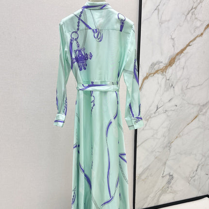 HERMES 25S LONG SILK DRESS 022