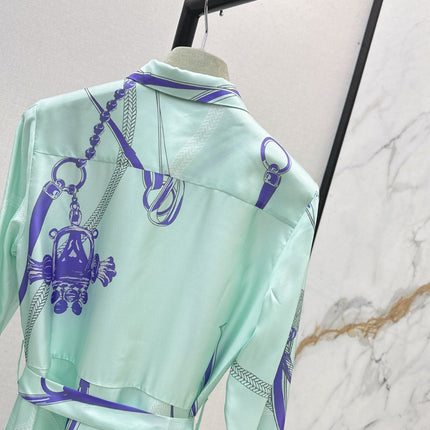 HERMES 25S LONG SILK DRESS 022