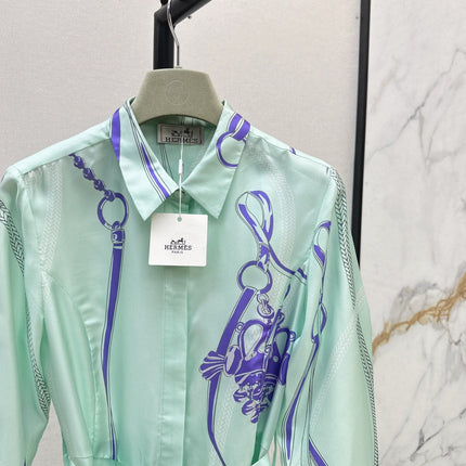 HERMES 25S LONG SILK DRESS 022