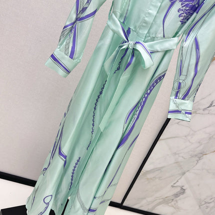 HERMES 25S LONG SILK DRESS 022