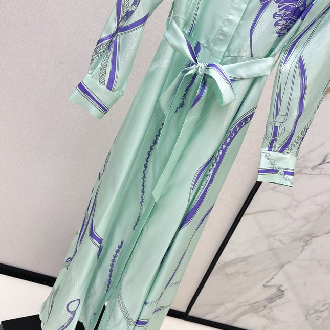 HERMES 25S LONG SILK DRESS 022