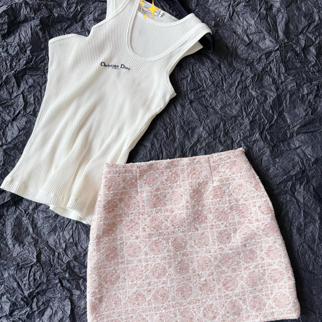 DIOR 25S PLEATED PLAID SKIRT STYLE 058