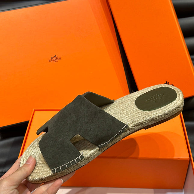 HM ANTIGUA ESPADRILLE SANDAL OLIVE SUEDE