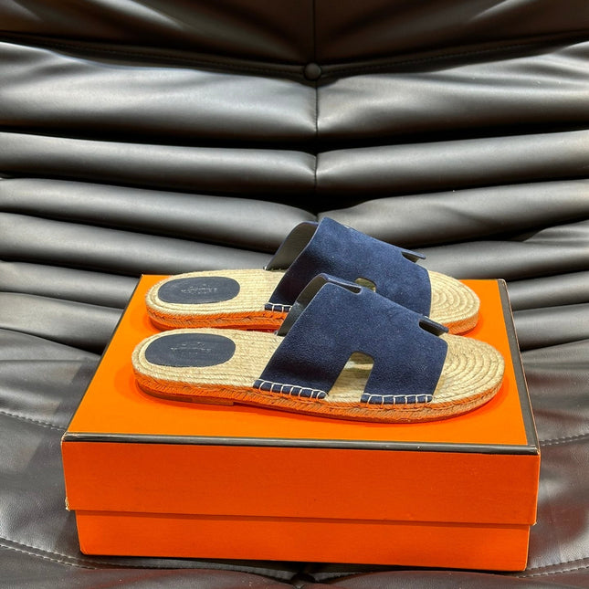 HM ANTIGUA ESPADRILLE SANDAL NAVY SUEDE