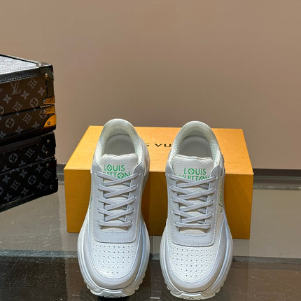 THICK-SOLED SNEAKER WHITE AND GREY CALFSKIN