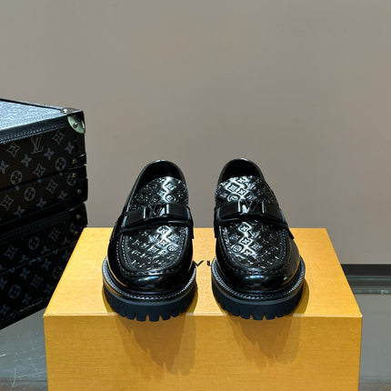 LV MAJOR LOAFER IN BLACK IMPRINT CALFSKIN