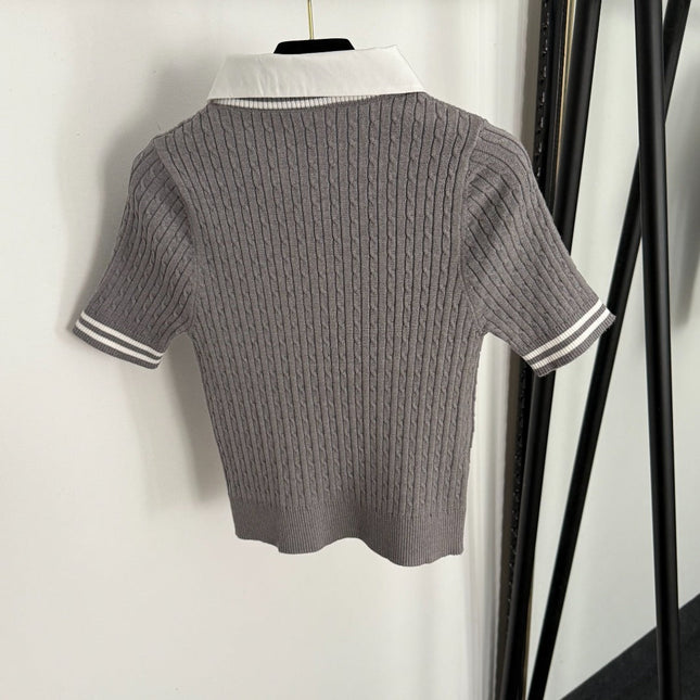 DIOR 25S SHORT-SLEEVE KNIT TOP STYLE 098