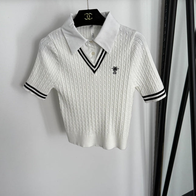 DIOR 25S SHORT-SLEEVE KNIT TOP STYLE 097