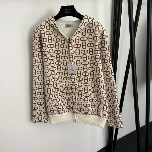 HERMES 25S REVERSIBLE CASHMERE SWEATER JACKET 113