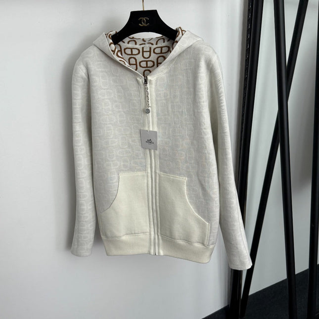 HERMES 25S REVERSIBLE CASHMERE SWEATER JACKET 113