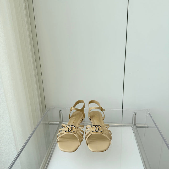 FLAT SANDALS 1 CM IN FLAX YELLOW LAMBSKIN