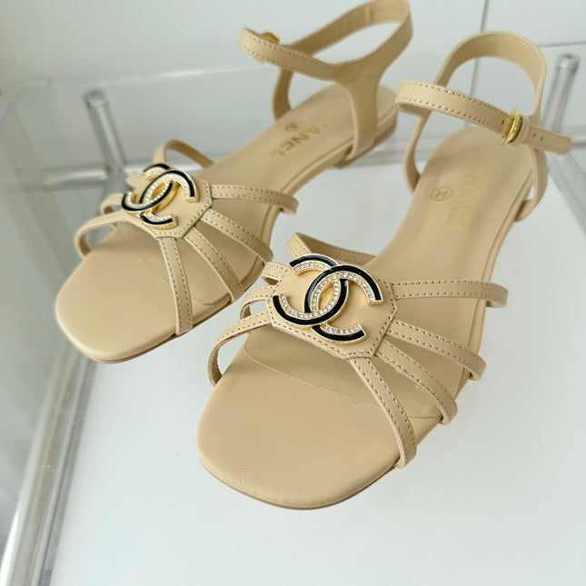 FLAT SANDALS 1 CM IN FLAX YELLOW LAMBSKIN