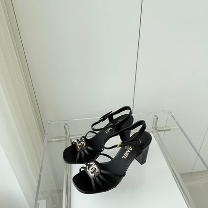 HIGH HEEL SANDALS 85 MM IN BLACK LAMBSKIN
