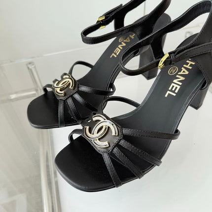 HIGH HEEL SANDALS 85 MM IN BLACK LAMBSKIN