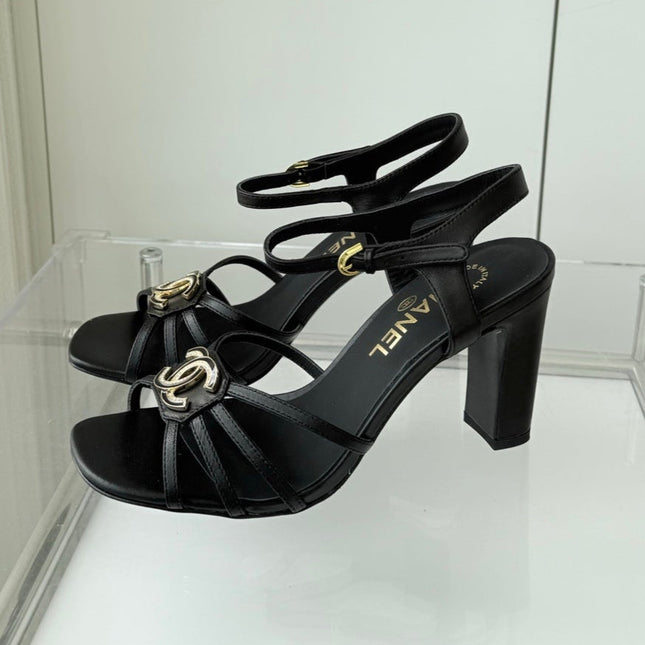 HIGH HEEL SANDALS 85 MM IN BLACK LAMBSKIN