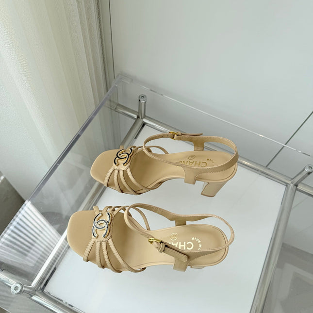 HIGH HEEL SANDALS 85 MM IN FLAX YELLOW LAMBSKIN