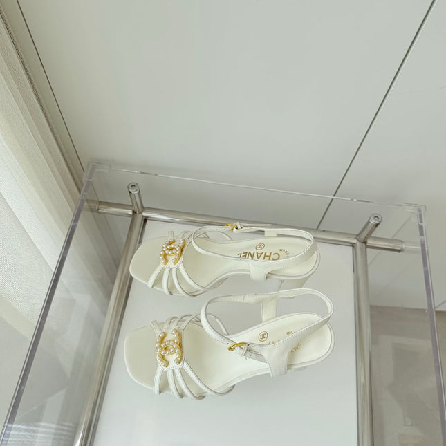 HIGH HEEL SANDALS 85 MM IN WHITE LAMBSKIN