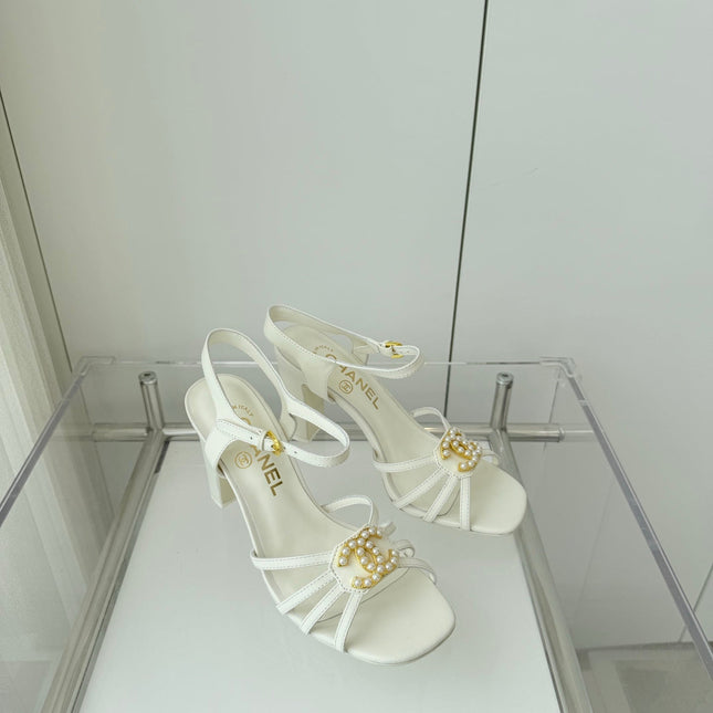 HIGH HEEL SANDALS 85 MM IN WHITE LAMBSKIN