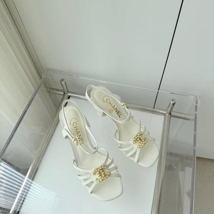 HIGH HEEL SANDALS 85 MM IN WHITE LAMBSKIN