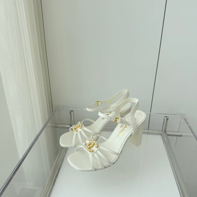 HIGH HEEL SANDALS 85 MM IN WHITE LAMBSKIN