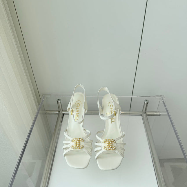 HIGH HEEL SANDALS 85 MM IN WHITE LAMBSKIN