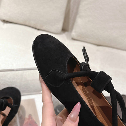 ALAIA 25S BALLET TECKEL IN BLACK SUEDE