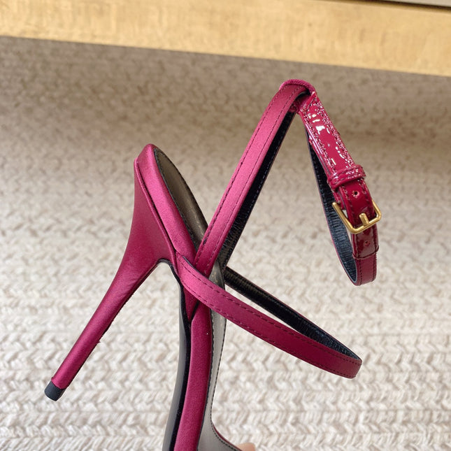 HIGH FLIP FLOPS SANDAL WITH STRAP IN HOT PINK SILK