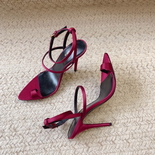 HIGH FLIP FLOPS SANDAL WITH STRAP IN HOT PINK SILK