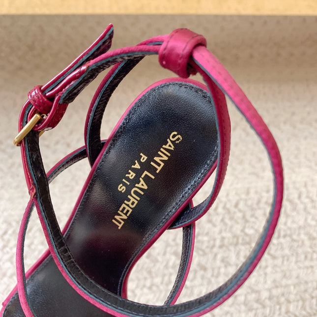 HIGH FLIP FLOPS SANDAL WITH STRAP IN HOT PINK SILK