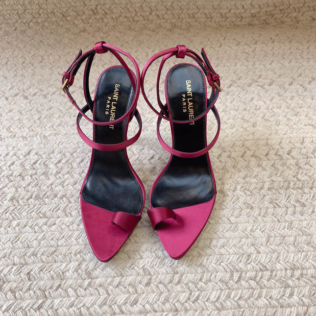 HIGH FLIP FLOPS SANDAL WITH STRAP IN HOT PINK SILK