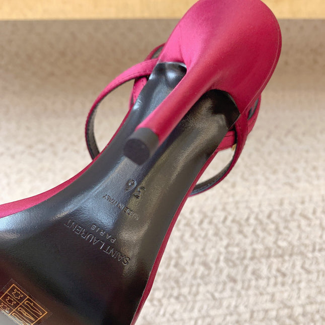 HIGH FLIP FLOPS SANDAL WITH STRAP IN HOT PINK SILK