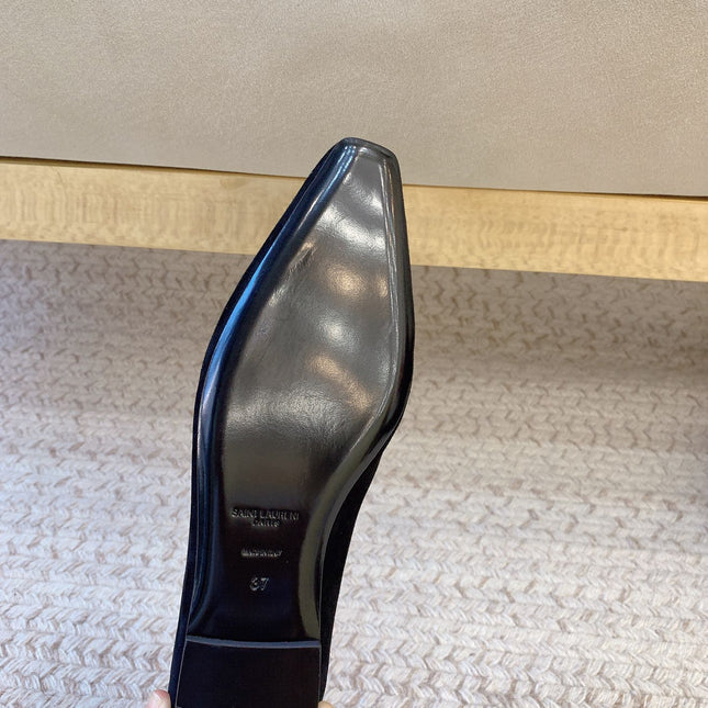 LOAFERS WITH GOLD HARDWARE IN BLACK SUEDE