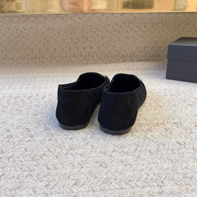 LOAFERS WITH GOLD HARDWARE IN BLACK SUEDE