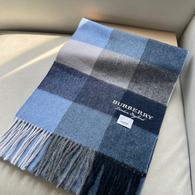 SCARF 180 CM IN BLUE CASHMERE 402220