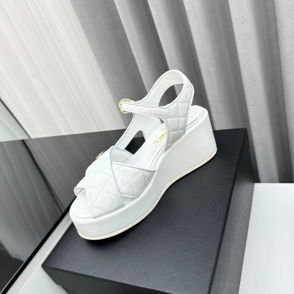 high heel sandal white quilted lambskin 95