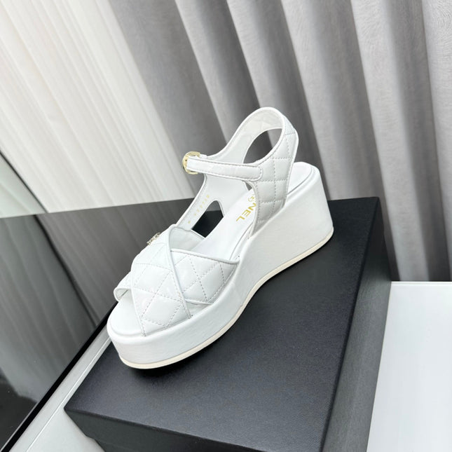 high heel sandal white quilted lambskin 95