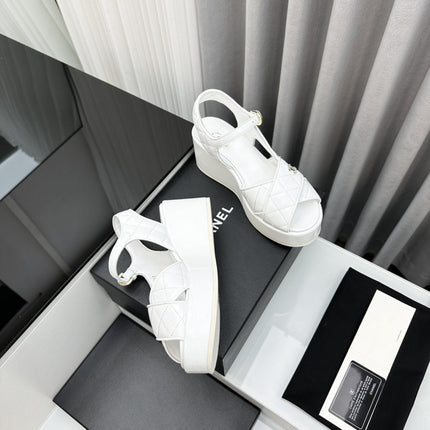 high heel sandal white quilted lambskin 95